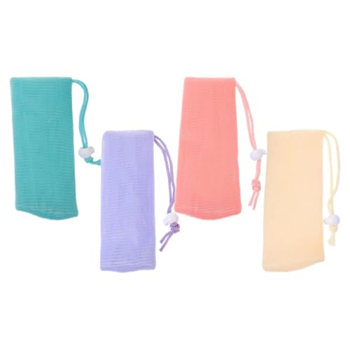 Angoily 4pcs Bar Soap Pouch Mesh Bags Thickened Foam Soap Saver for Bathroom and Travel Set