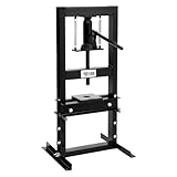 TUFFIOM 6-Ton Hydraulic Shop Press with Press Plates, H-Frame Adjustable Working Table Height Garage Benchtop Press, Black, 18.9”L x 15.75”W x 36.8”H
