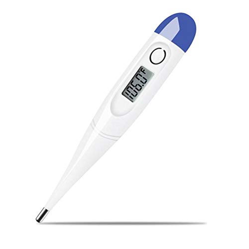 RZSAIDA Digital Basal Body Thermometer, Clinical Basic Waterproof Oral Thermometer with Accurate and Fast Readings for Baby Kids and Adults Blue