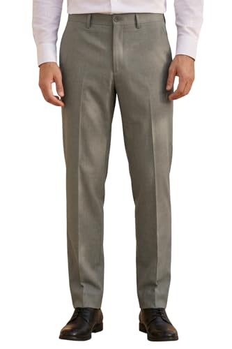 Image of Louis Philippe Men's Regular Fit Everyday Smart Wear Comfort Stretch Work Ready Solid Formal Trouser