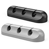 Desk Cable Management Cord Organizer, 2 Pack Self Adhesive Cord Holder Cable Clips, Ideal Cable Organizer Wire Keeper for Desk, Nightstand, Phone Charger, Computer, Home, Office, Car