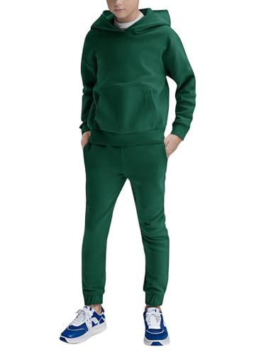 Image of Haloumoning Boys 2 Piece Outfits Sweatsuits Long Sleeve Pullover Hoodie and Sweatpants Tracksuit Set 5-14 Years