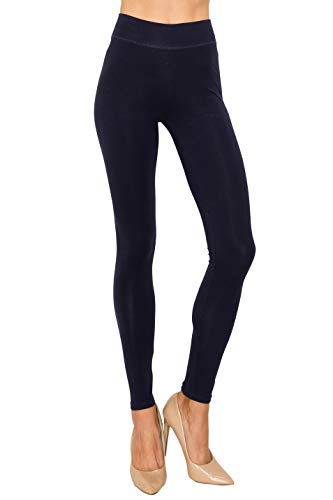 EttelLut Cotton Spandex Basic Leggings for Women Plus Size Cotton Navy XXL