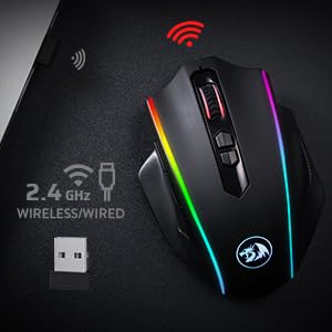 M686 Mouse da gioco wireless, mouse gamer cablato/wireless a 16000 DPI con sensore professionale, potenza durevole di 45 ore, macro personalizzabile e retroilluminazione RGB - Mouse gaming - Immagine 3