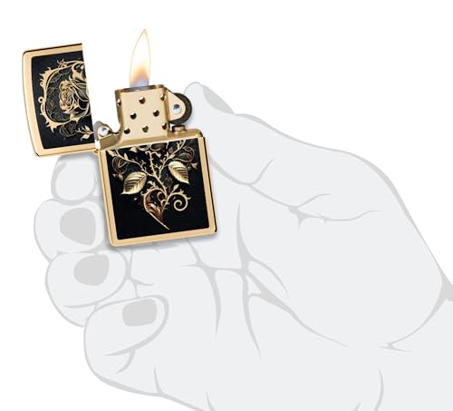 Encendedor Zippo Golden Rose Metal Clásico miniatura 5