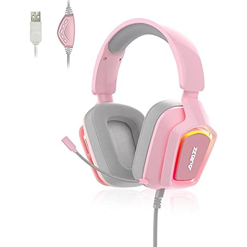 NACODEX AX368 USB-Gaming-Headset mit 7.1-Stereo-Surround-Sound & LED-Licht, einziehbares Mikrofon mit Geräuschunterdrückung Cover