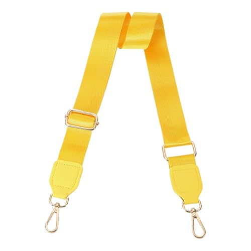 Image of uxcell Wide Shoulder Strap, 3.8cm Adjustable Purse Strap Replacement Crossbody Strap for Shoulder Bag Wallets, Yellow, Gold Square Mouth Buckle