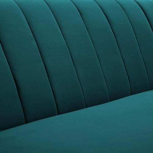 Image of Modern Sofa, 3 Seater with Decorative Cushions, Chesterfield Arm Three Seater for Living Room Guest Room Hotels & Office (Teal Green)