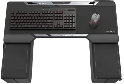 Couchmaster CYCON² Titan Edition, Couch Gaming Desk for Mouse & Keyboard (for PC, PS4/5, Xbox One/Series X), Ergonomic lapdesk for Couch & Bed, Nappa Leather, Real Titanium