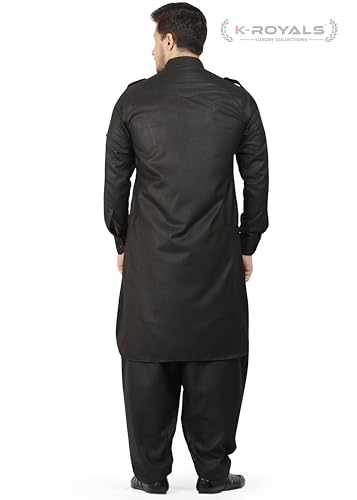 Image of K-ROYALS Full Pathani Suit for Mens /Cotton Blend Pathani kurta payjama set for mens