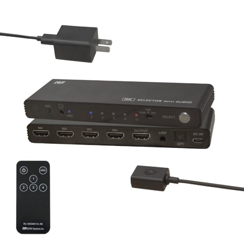 ラトックシステム 8K60Hz 4K120Hz 外部音声出力 4入力1出力 HDMIセレクター RS-HDSW41A-8K 音声分離 ARC