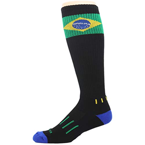 Brazilian Flag Black Knee-High Premium Socks2