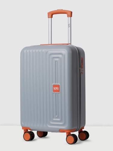 Image of Wiki Ripple Hard Shell Cabin Trolley Bag 55 cm by Wildcraft | Polycarbonate Carry-On Luggage with 8 Spinner Wheels, Combination Lock, Lightweight & Water Resistant Travel Suitcase |Silver