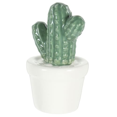 HEALEEP Adorno de Cactus Dorado Decoración de Cerámica Diseño Realista para Hogar Oficina 1 Pieza
