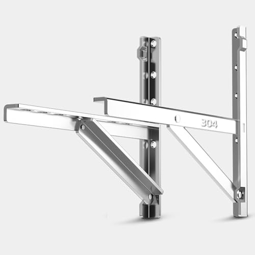 Soportes de acero inoxidable 304 para aire acondicionado, montaje en pared resistente para sistemas mini divididos sin conductos, carga máxima de 450 kg, soporte universal de condensador