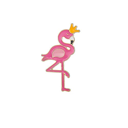 Image of 10K Gold Color Cute Enamel Flamingo Pin and Brooch