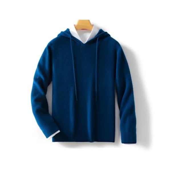 Men's Casual Sweater Pullover 100 Percent Merino Wool Sweater Fall Winter Thick Warm Tether Hoodie Pullover Clothing - Image 3