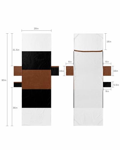 Black Brown Whte Beach Lounge Chair Towel Cover, Soft Chaise Lounge Towel with Side Pockets Patio Pool Chairs Cover for Beach/Pool Sunbathing 29x85 Boho Geometric Tribal Stripes Modern