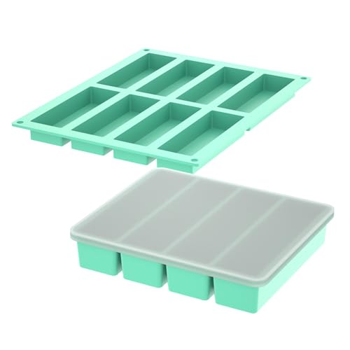 Bandeja de cubitos de hielo de silicona para hacer cubitos de hielo, forma rectangular, molde de silicona para cubitos de hielo, adecuado para bebidas cócteles