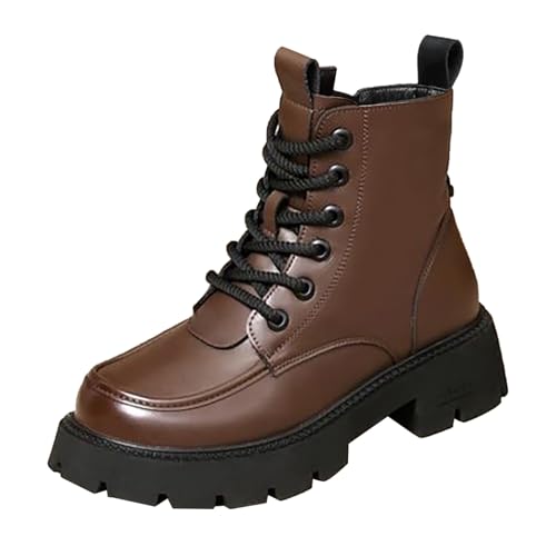 Yekdmxop Botas de mujer de invierno Oferta Botines de nieve suaves zapatos al aire libre peludas botines de tobillo botas ligeras impermeables invierno botas cómodas, marrón, 40 EU
