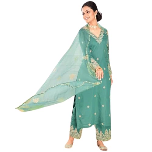 Image of Suppar Sleave Embroidered Salwar Suit for Women Party Kurta Set For Women Modern Ethnic Wear