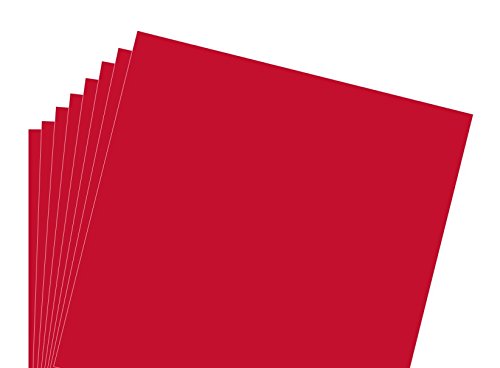 Vinyl Sheets 12" x 12" (Pack of 10) Self Adhesive Craft Indoor, Outdoor Adhesive-Backed Vinyl in Glossy Finish for Silhouette and Cricut for Monograms Stickers Decals (12" x 12", Real Red - 030)
