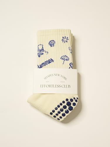 Image of Shapes Studio Half Calf Grip Socks, Cute Fruit Pilates Socks, Ruffle Socks, Non-Slip for Barre Yoga