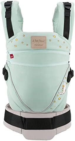 manduca XT Carrier > < Ergonomic Baby Carrier Backpack, Adjustable Seat, 3 Positions, Organic Cotton, Fits Newborns and Toddlers (Le Petit Prince® by manduca® XT, Mone)