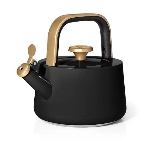 Drew Barrymore's Ceramic 1.8L Non-Stick Stovetop Kettle, Black Sesame, Fast Heating, Cool Touch Handle