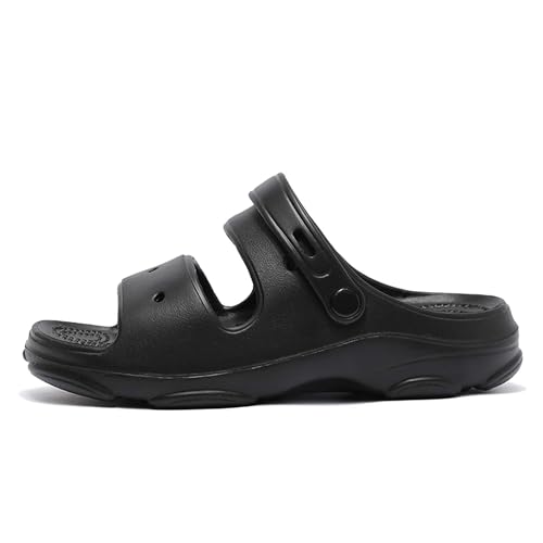 Unisex Open-Toe Adjustable Sandals Breathable Strappy Design with Quick-Dry Sole Ideal for Beach(Black,5)