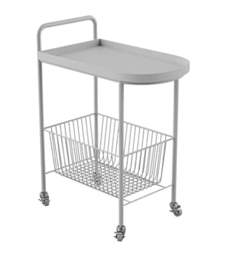 Carrito utilitario rodante de 2 niveles con ruedas, carrito de almacenamiento versátil para cocina, baño y mesa de café, nizer blanco para una fácil movilidad y soluciones de ahorro de espacio