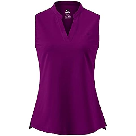 MoFiz Women's Athletic Tank Top V-Neck Sports Polo Shirts Sleeveless Running Workout Tops T-Shirts Purple Medium Cover