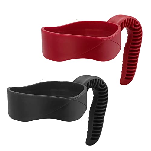 AICMEI 30 oz Cup Handle, Non-Slip Travel Mug Grip Cup Holder, Comfortable Replacement Handle for Stainless Steel Mugs and More Tumbler(Black, Red) (30OZ(Black, Red))