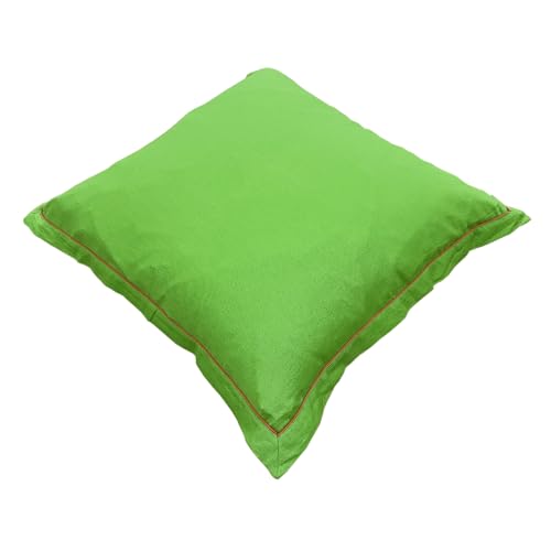 Image of Swayam Set of 2 Solid Cotton Green Cushion Cover | 24 x 24 Inch | Soft Breathable Fabric with Hidden Zipper | Decorative & Stylish Cushion Covers for Sofa, Living Room, Bedroom & Couch