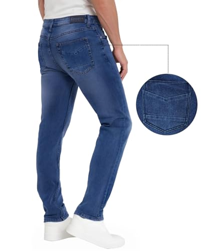 Image of ETHANOL Men's Straight Knit Denim Jeans