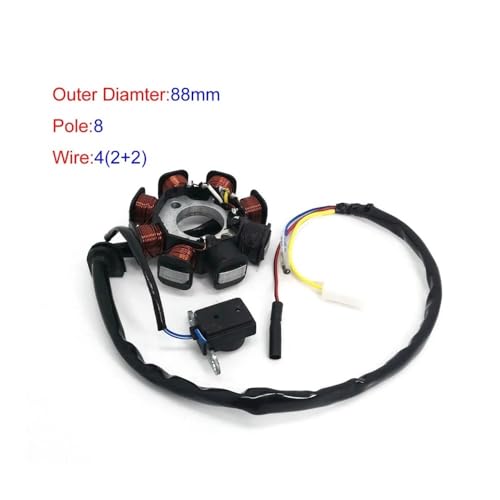 Stator magnéto 8 bobines GY6 50cc contre baisse tension éclairage