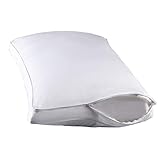 STONECREST Gusseted Pillow Protector - 1 PC, Zipper Premium Gusset Pillow Encasement Covers(300tc Sateen-Gusset, Standard)