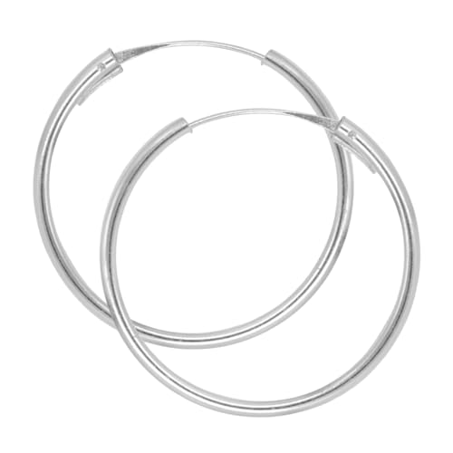 Aros plata mujer de 15, 20, 30 y 40mm   Pendientes aro hombre o mujer en plata de ley 925 que se envían en una cajita ideal para regalo   Aretes de 2mm de ancho (30mm)