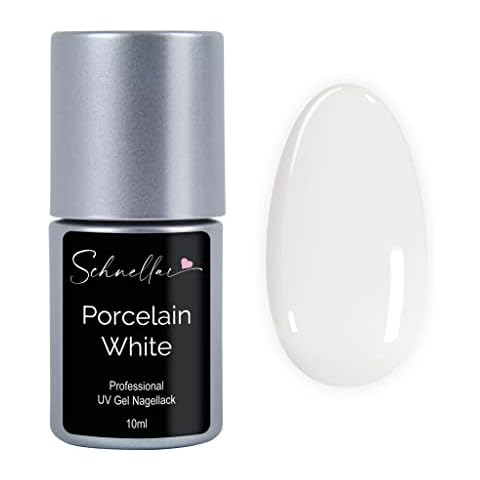 SN SCHNELLAC Porcelain White UV Nagellack weiß milchig Vegan Gel Polish milky Shellac Nail Farbgel French Hema frei free 10 ml Cover