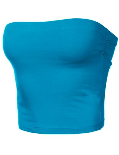 Image of Women's Shapewear Tube Tops Strapless Ruched Built-in Shelf Bra Casual