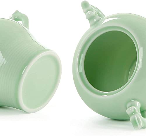 Juego de sake japonés para tus cenas exóticas con tazas de celadón tradicionales 4