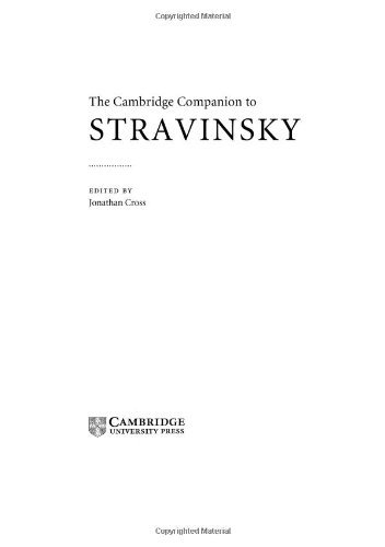 Stravinsky Cambridge Companion, l'excellence de l'analyse musicale