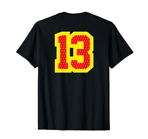 Photo de Block Numéro #13 Maillot de sport style athlétique Varsity Sports Dos T-Shirt