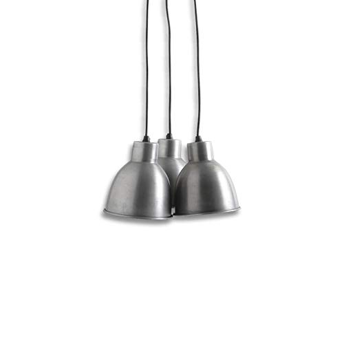 AUBRY GASPARD - Suspension 3 Lampes Zinc Design Moderne Ø16 cm - Hauteur 18 cm - Câble Ajustable 80 cm - Culot E27 - Ampoules Non Fournies - Idéale Salon Salle à...