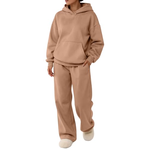 moolBeko Thermal Sets for Women Wide Leg Sweatpant Oversized Hoodie Set