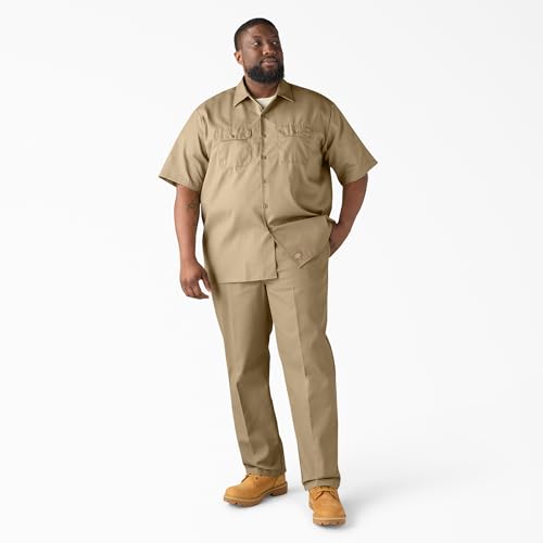 Dickies Men’s Short Sleeve Work Shirt – Durable Twill Button Down Shirts for Men, Lightweight Uniform for Daily Wear