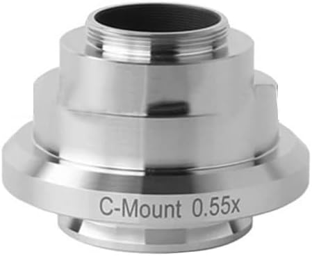 Lab Microscope Replacement Parts Camera Adapter 0.35X .55X 1X C-Mount Phototube Coupler CCD Trinocular Microscope Relay Lens Interface Adaptor fit for DM HC Series