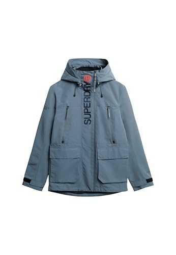 Superdry, JACKET HOOD ULTIMATE EMB WINDBREAKER, M5012104A, Stormy Weather Blue, XL, HOMBRE