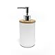 douceur d’intérieur, Seifenspender (Durchmesser 7,2 x 17,5 cm) Smart, Weiß, Polystyrol, Bambus-Finish