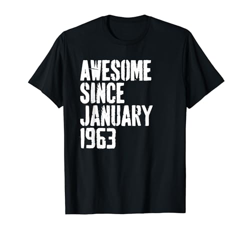 Awesome Since January 1963 61st Birthday Retro T-Shirt